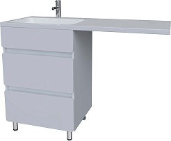 Stella Polare Мебель для ванной Корделия 120 L под стиральную машину белая – фотография-5